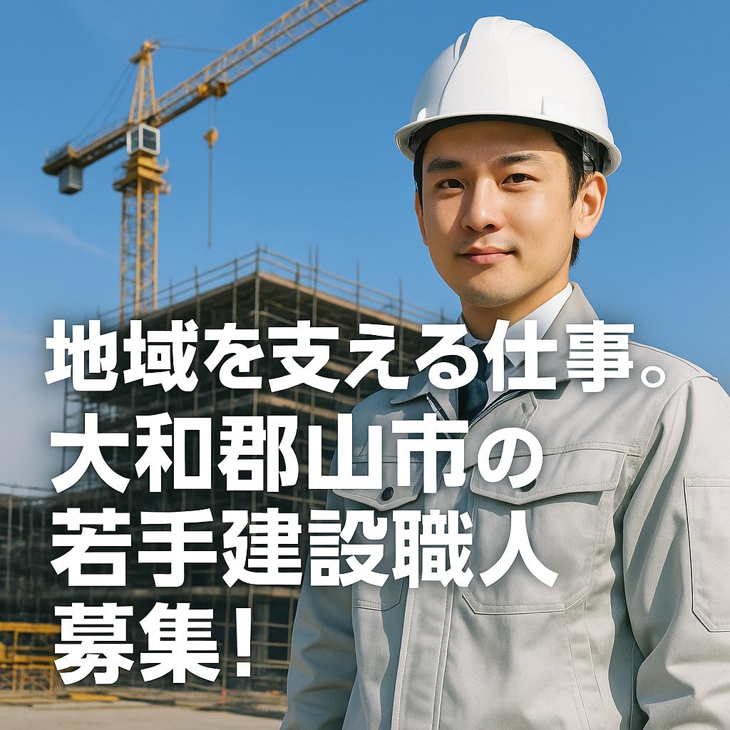 地域を支える仕事。大和郡山市の若手建設職人募集！